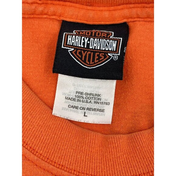 Vintage 100th Anniversary Harley Davidson Orange RK Stratman T-shirt Men’s Large - Picture 11 of 14